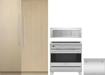 5 Piece Package Includes Refrigerator, Freezer, Range, Hood And Dishwasher